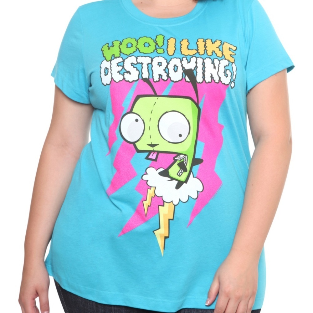 New! RARE! Vintage‎ Y2K Torrid sz 2 I like destroying gir invader zim top 2X
